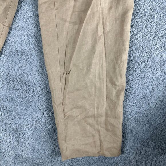Merona Womens Lagenlook Boho Linen Trousers 16W Tan Earthy Neutral Natural - Picture 5 of 15